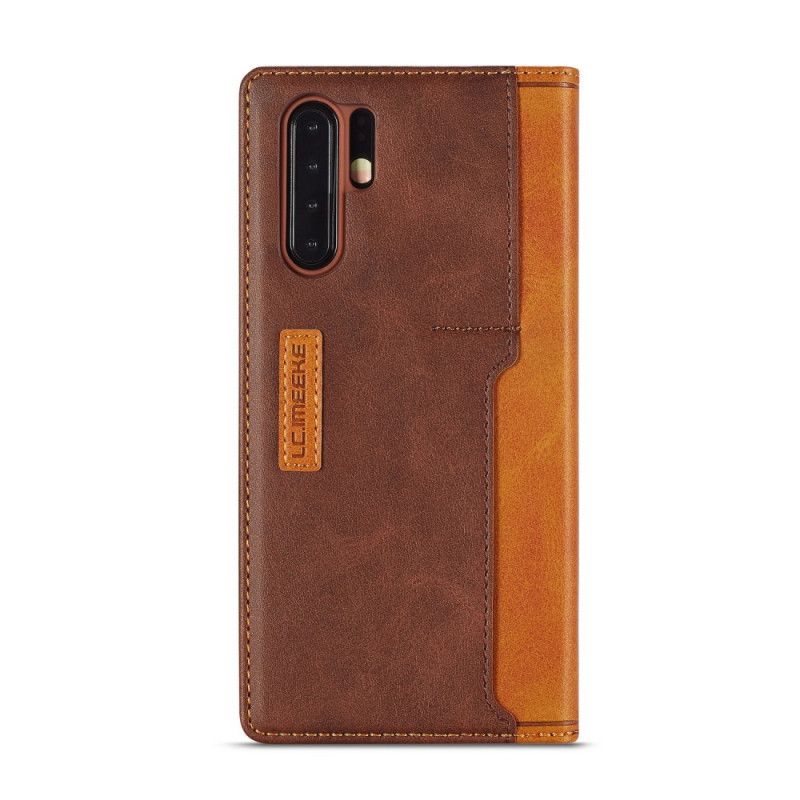 Folio-hoesje Huawei P30 Pro Bruin Donkerblauw Telefoonhoesje Lc-001 Serie Lc.Imeeke