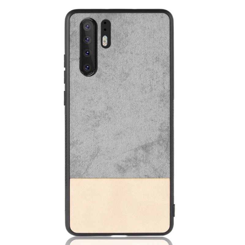 Hoesje Huawei P30 Pro Grijs Zwart Tweekleurig Kunstleer