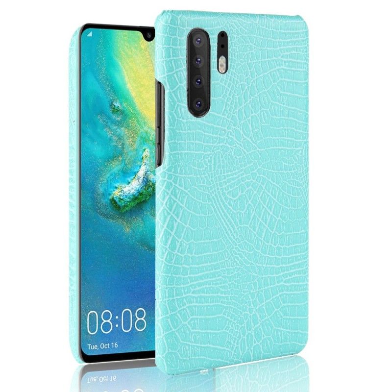 Hoesje Huawei P30 Pro Rood Zwart Effect Van Krokodillenhuid