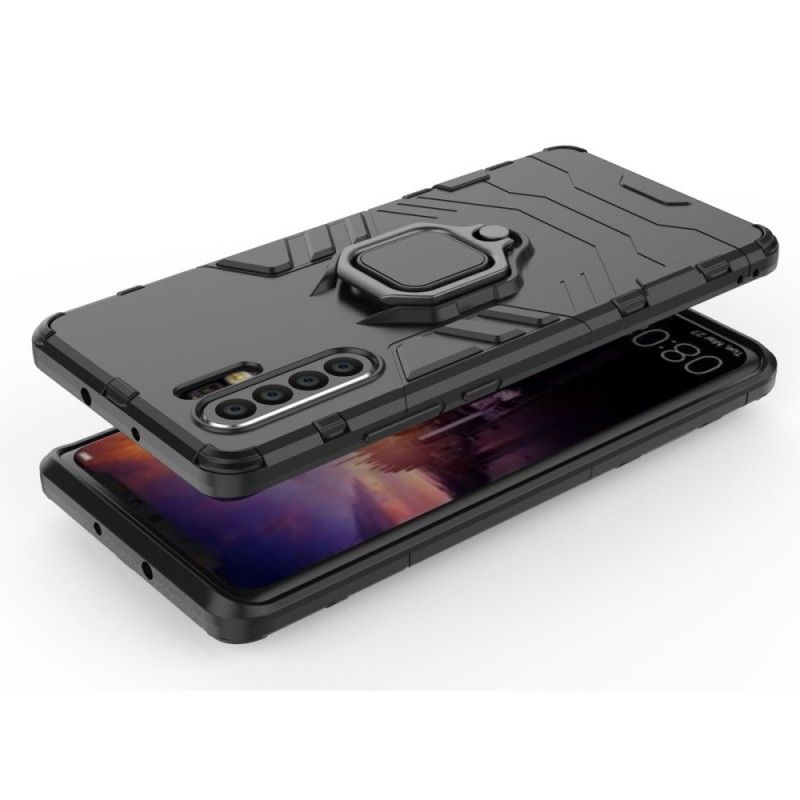 Hoesje Huawei P30 Pro Rood Zwart Resistente Ring