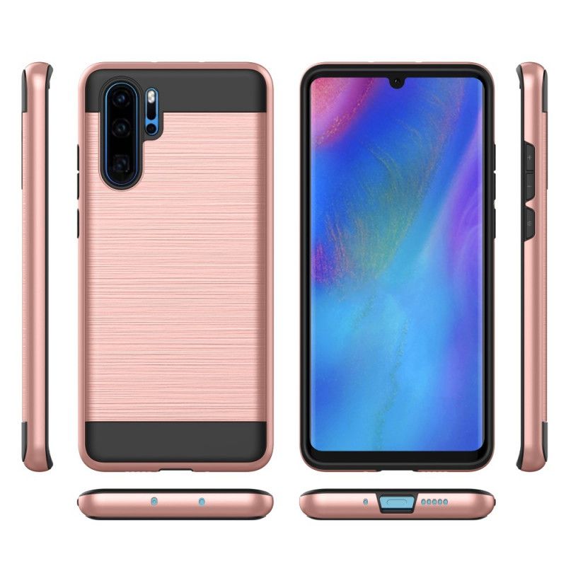 Hoesje Huawei P30 Pro Wit Zwart Geborsteld