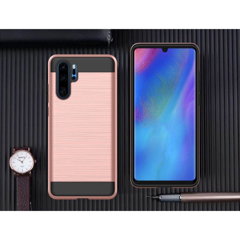 Hoesje Huawei P30 Pro Wit Zwart Geborsteld