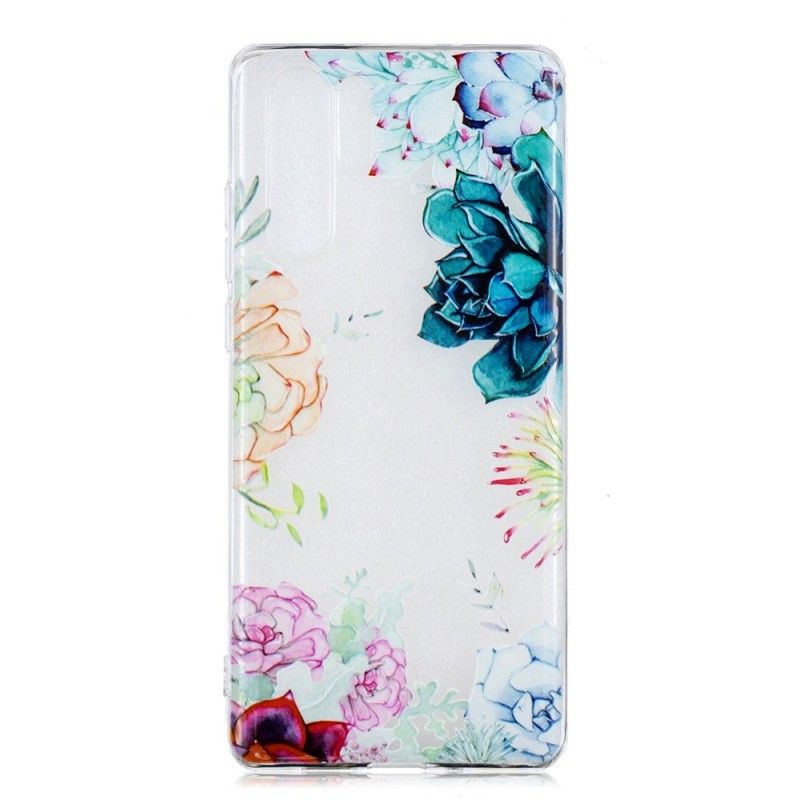 Hoesje voor Huawei P30 Pro Transparante Aquarelbloemen