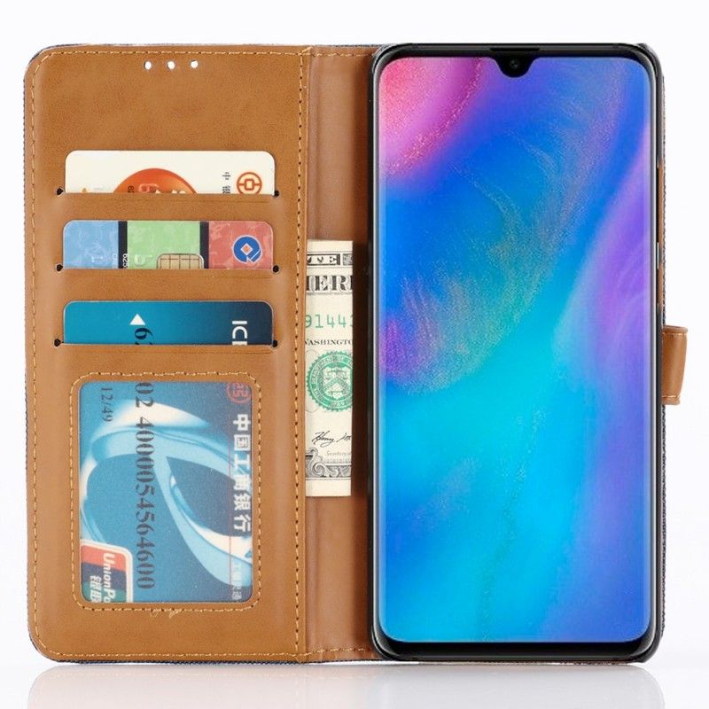 Leren Hoesje Huawei P30 Pro Donkerblauw Telefoonhoesje Spijkerbroek