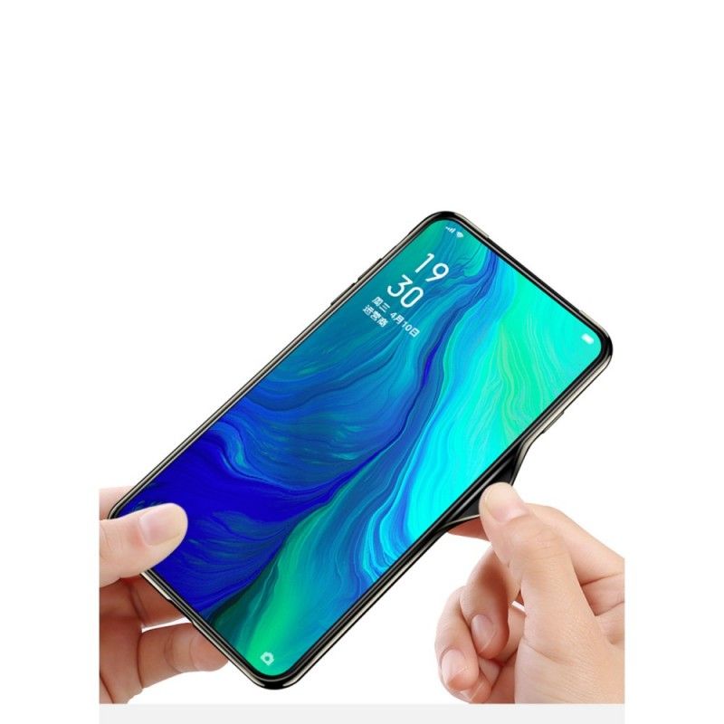 Hoesje Oppo Reno Wit Zwart Gegalvaniseerde Hybride