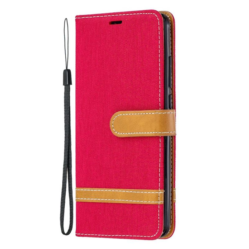 Cover Folio-hoesje Xiaomi Mi 9T / Mi 9T Pro Grijs Zwart Telefoonhoesje Stof En Leereffect Met String