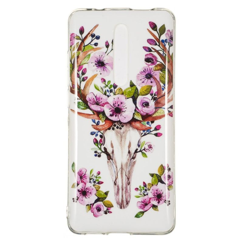 Cover Hoesje Xiaomi Mi 9T / Mi 9T Pro Telefoonhoesje Eland Met Fluorescerende Bloemen