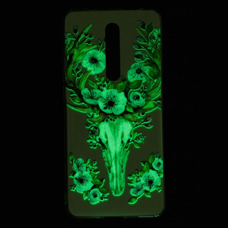 Cover Hoesje Xiaomi Mi 9T / Mi 9T Pro Telefoonhoesje Eland Met Fluorescerende Bloemen