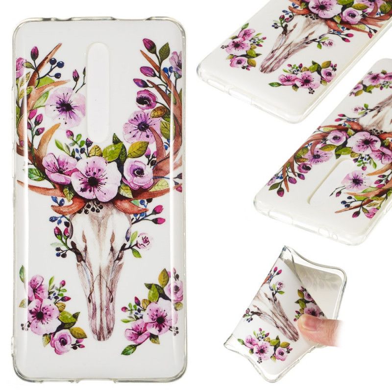 Cover Hoesje Xiaomi Mi 9T / Mi 9T Pro Telefoonhoesje Eland Met Fluorescerende Bloemen