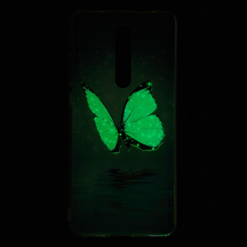 Cover Hoesje Xiaomi Mi 9T / Mi 9T Pro Telefoonhoesje Fluorescerende Blauwe Vlinder