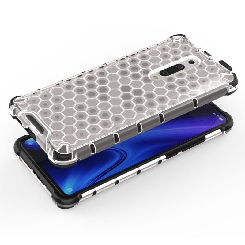 Cover Hoesje Xiaomi Mi 9T / Mi 9T Pro Wit Zwart Telefoonhoesje Honingraatstijl