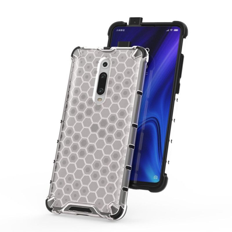 Cover Hoesje Xiaomi Mi 9T / Mi 9T Pro Wit Zwart Telefoonhoesje Honingraatstijl