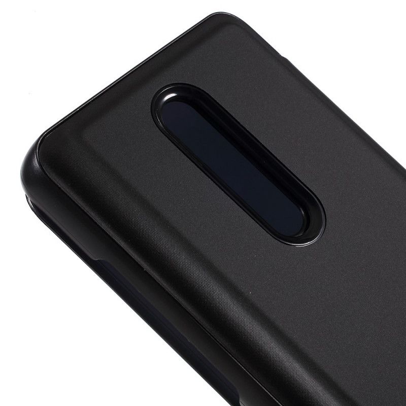 Folio-hoesje voor Xiaomi Mi 9T / Mi 9T Pro Paars Zwart Spiegel- En Leereffect