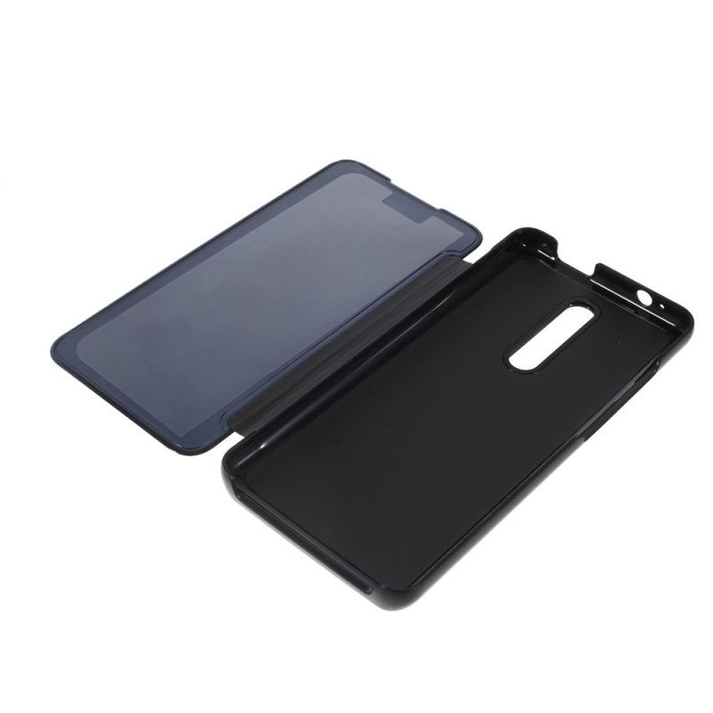 Folio-hoesje voor Xiaomi Mi 9T / Mi 9T Pro Paars Zwart Spiegel- En Leereffect