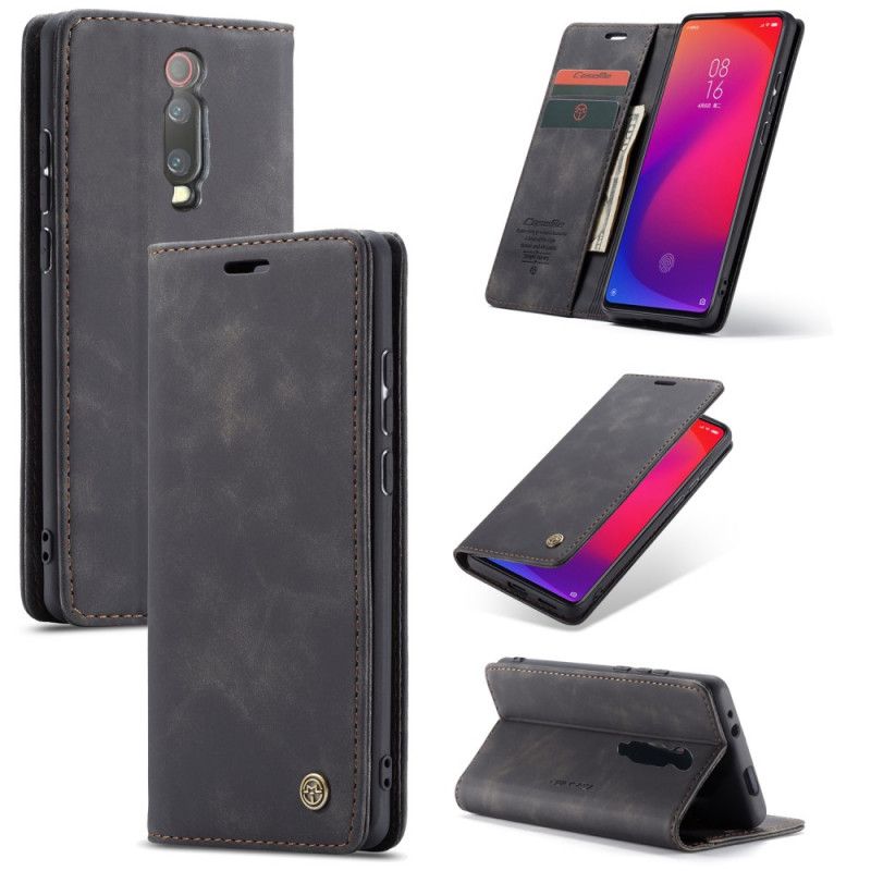 Folio-hoesje voor Xiaomi Mi 9T / Mi 9T Pro Rood Zwart Tas Van Imitatieleer