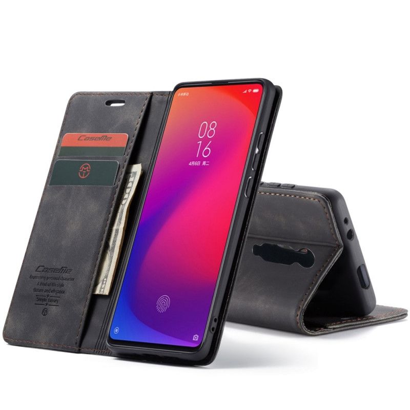 Folio-hoesje voor Xiaomi Mi 9T / Mi 9T Pro Rood Zwart Tas Van Imitatieleer