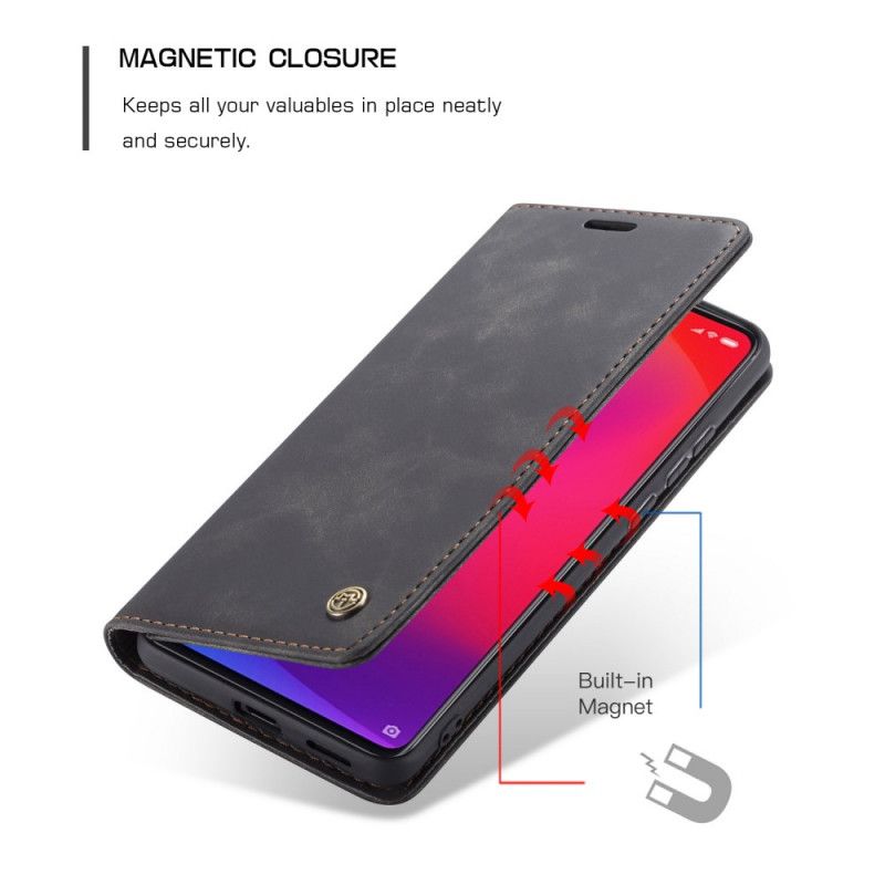 Folio-hoesje voor Xiaomi Mi 9T / Mi 9T Pro Rood Zwart Tas Van Imitatieleer