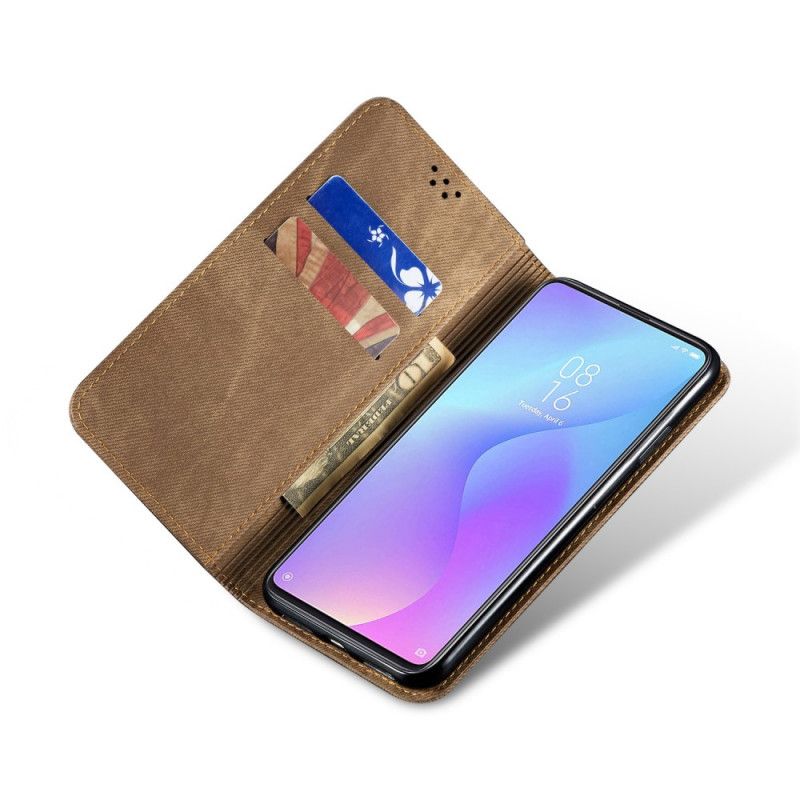 Folio-hoesje Xiaomi Mi 9T / Mi 9T Pro Zwart Jeansstof