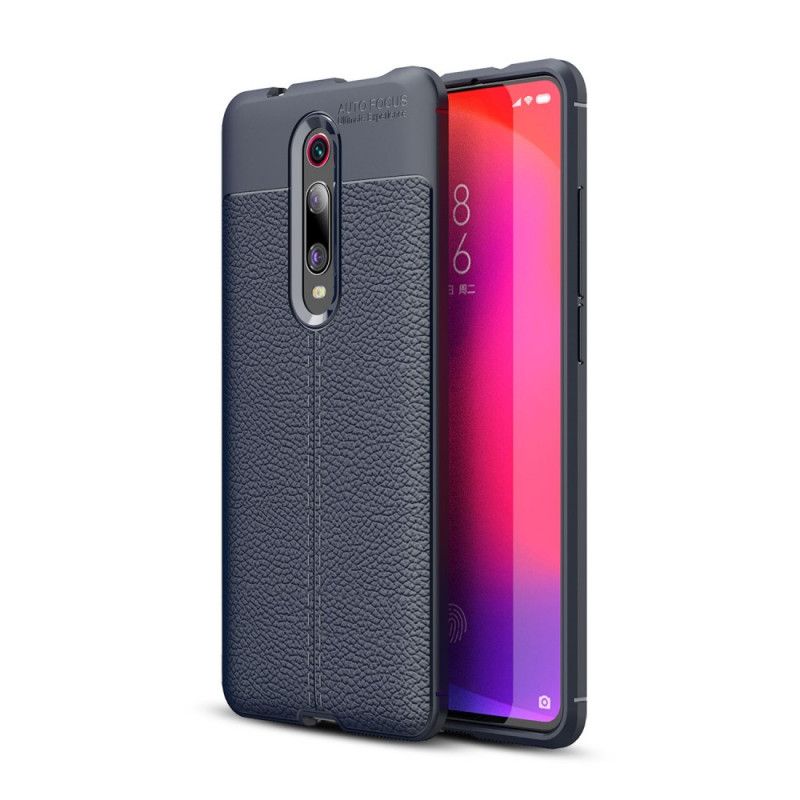 Hoesje voor Xiaomi Mi 9T / Mi 9T Pro Rood Zwart Dubbellijns Lychee Leereffect