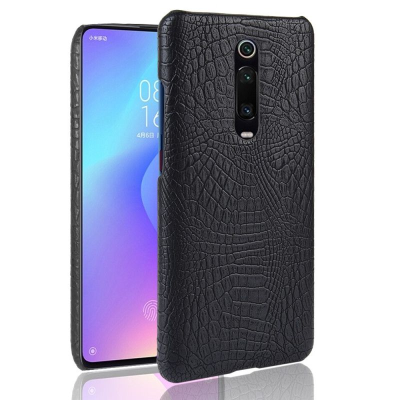 Hoesje Xiaomi Mi 9T / Mi 9T Pro Donkerblauw Zwart Krokodillenhuideffect