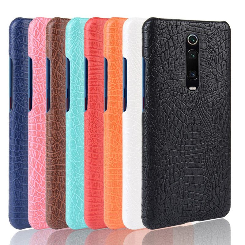 Hoesje Xiaomi Mi 9T / Mi 9T Pro Donkerblauw Zwart Krokodillenhuideffect