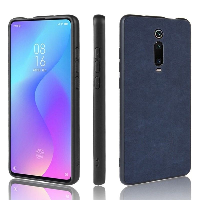 Hoesje Xiaomi Mi 9T / Mi 9T Pro Donkerblauw Zwart Vintage Look Leereffect