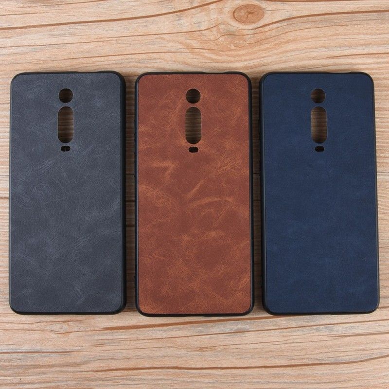 Hoesje Xiaomi Mi 9T / Mi 9T Pro Donkerblauw Zwart Vintage Look Leereffect