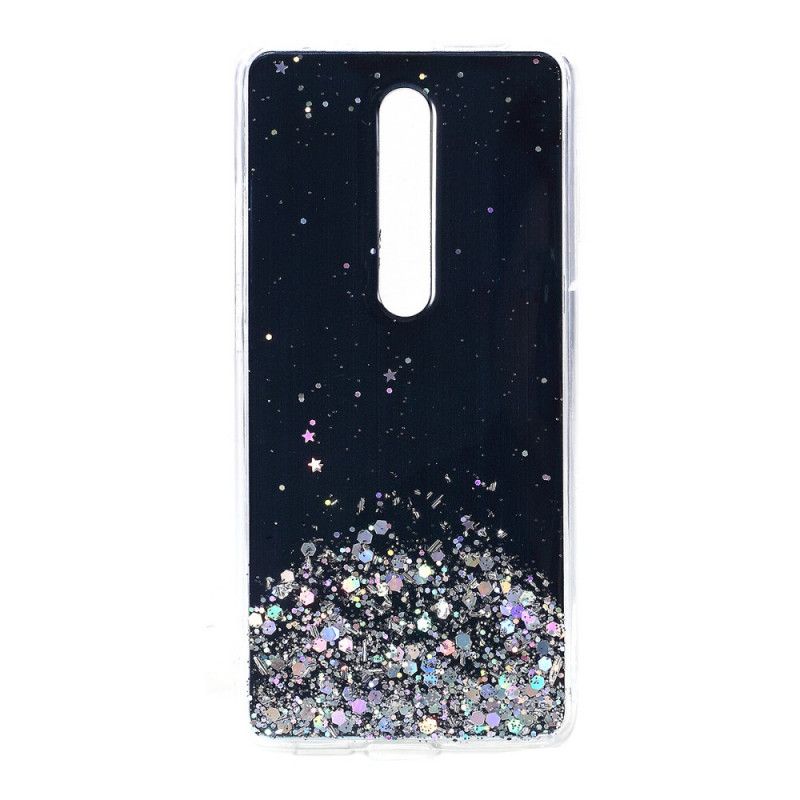 Hoesje Xiaomi Mi 9T / Mi 9T Pro Lichtblauw Zwart Ik Hou Van Glitter