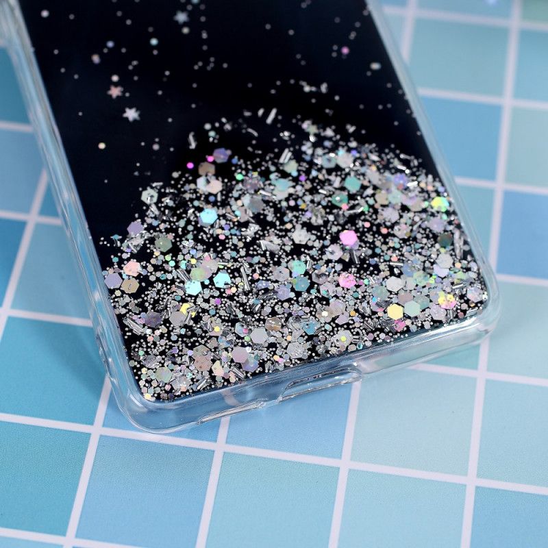 Hoesje Xiaomi Mi 9T / Mi 9T Pro Lichtblauw Zwart Ik Hou Van Glitter