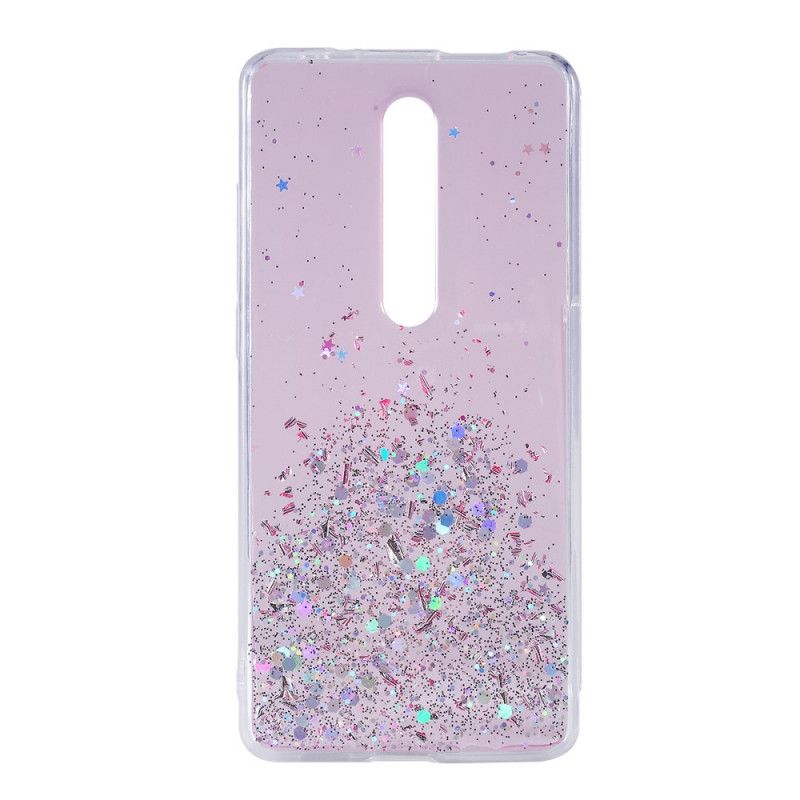 Hoesje Xiaomi Mi 9T / Mi 9T Pro Lichtblauw Zwart Ik Hou Van Glitter