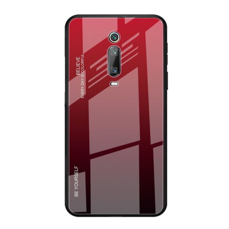 Hoesje Xiaomi Mi 9T / Mi 9T Pro Magenta Rood Wees Jezelf Gehard Glas