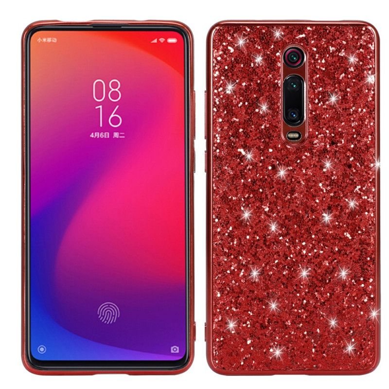 Hoesje Xiaomi Mi 9T / Mi 9T Pro Rood Zwart Ik Ben Glitter