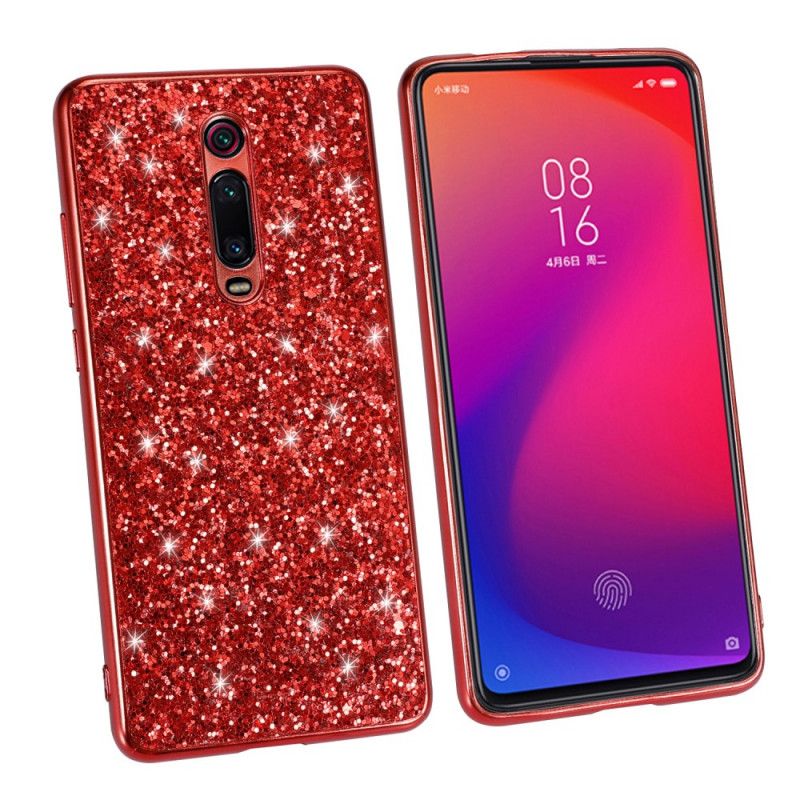 Hoesje Xiaomi Mi 9T / Mi 9T Pro Rood Zwart Ik Ben Glitter