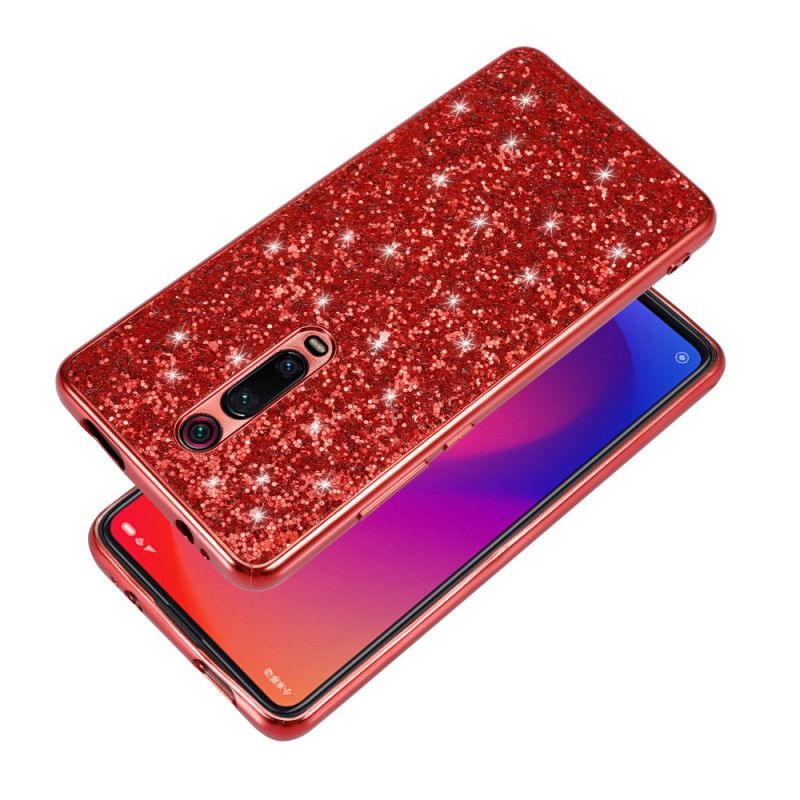 Hoesje Xiaomi Mi 9T / Mi 9T Pro Rood Zwart Ik Ben Glitter