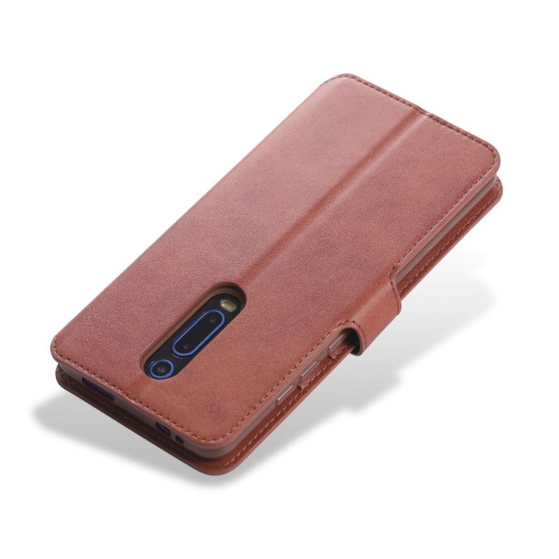 Leren Hoesje voor Xiaomi Mi 9T / Mi 9T Pro Grijs Zwart Leereffect Azns