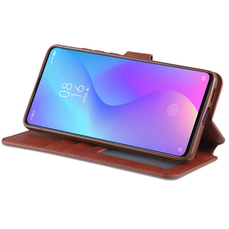 Leren Hoesje voor Xiaomi Mi 9T / Mi 9T Pro Grijs Zwart Leereffect Azns