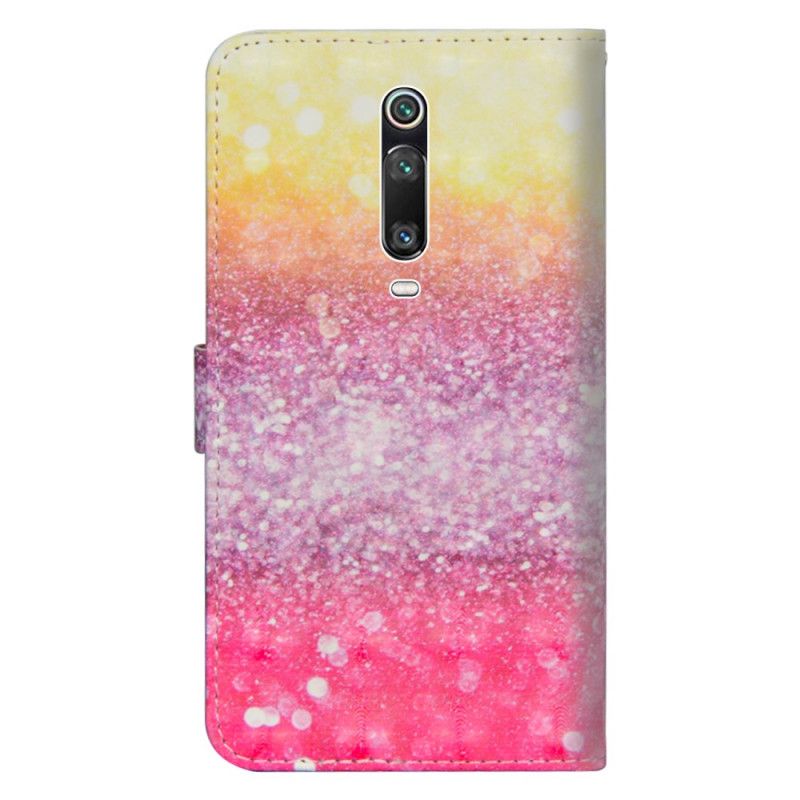 Leren Hoesje Xiaomi Mi 9T / Mi 9T Pro Magenta Glitterverloop