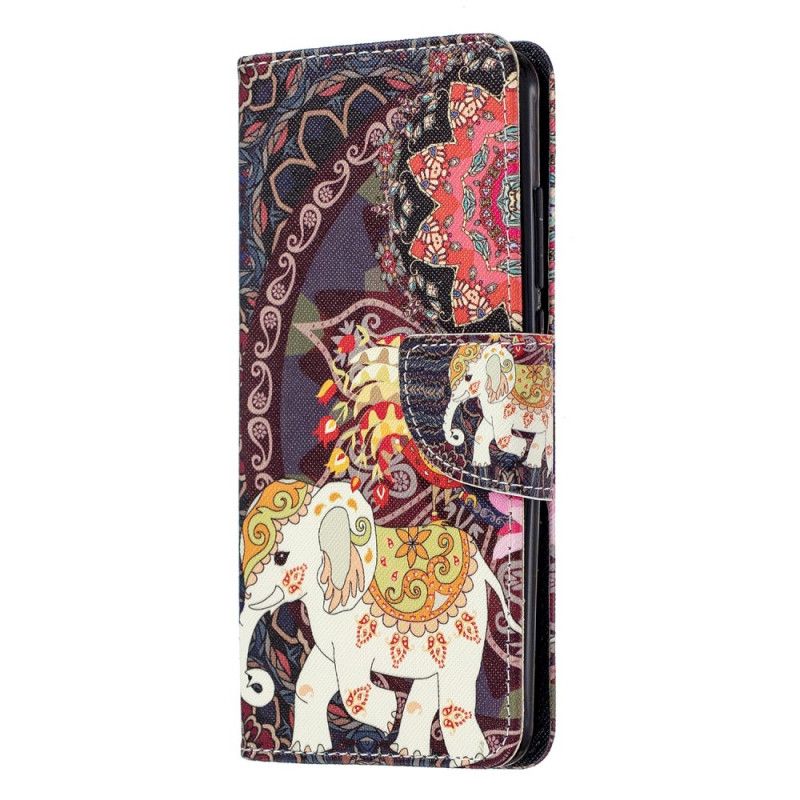 Leren Hoesje Xiaomi Mi 9T / Mi 9T Pro Telefoonhoesje Indische Olifanten