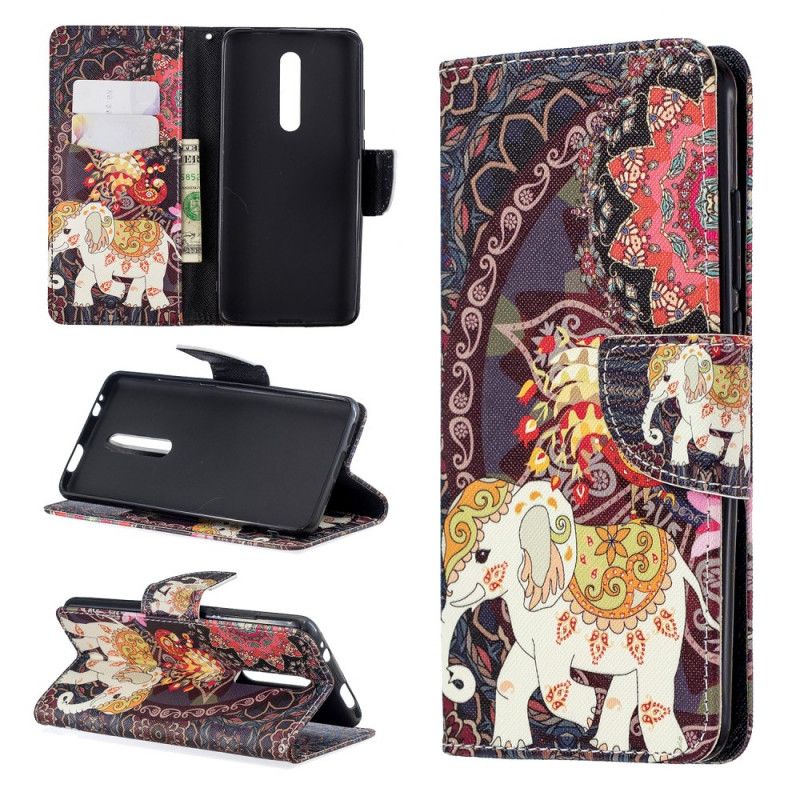 Leren Hoesje Xiaomi Mi 9T / Mi 9T Pro Telefoonhoesje Indische Olifanten