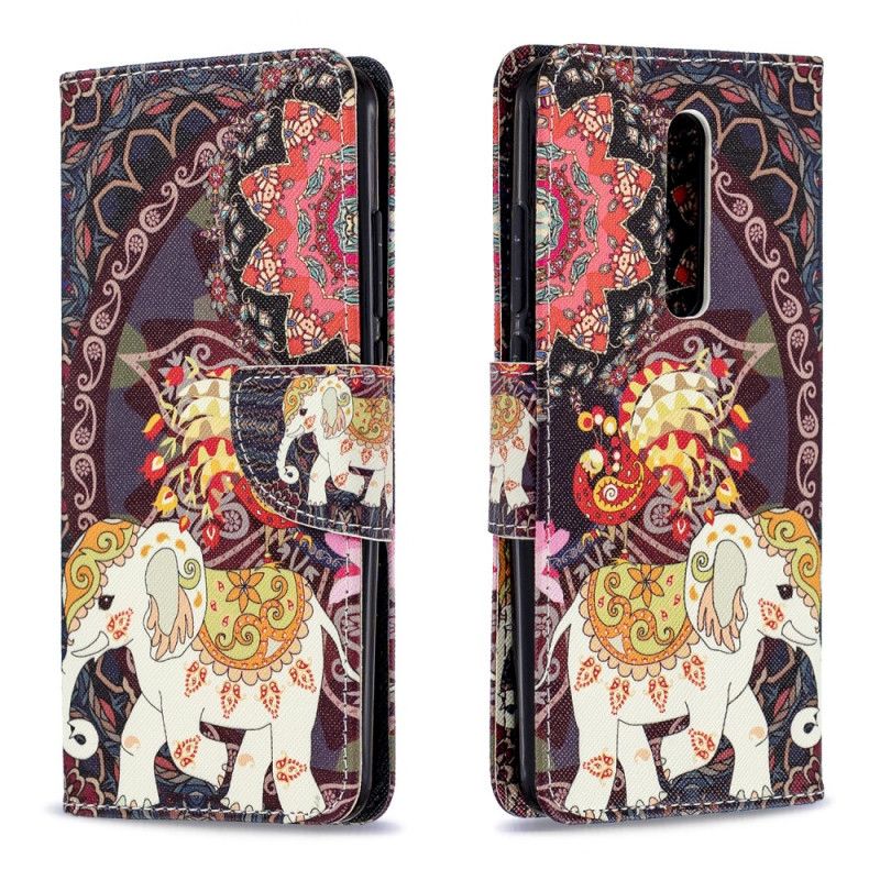 Leren Hoesje Xiaomi Mi 9T / Mi 9T Pro Telefoonhoesje Indische Olifanten