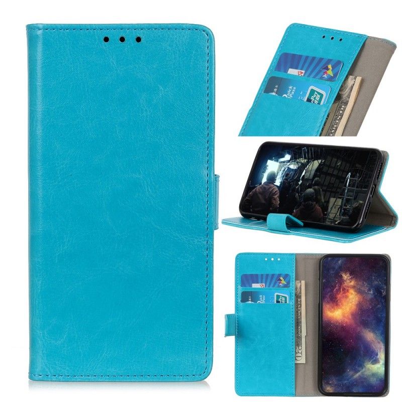 Leren Hoesje Xiaomi Mi 9T / Mi 9T Pro Wit Zwart Licht Glanzend Leereffect