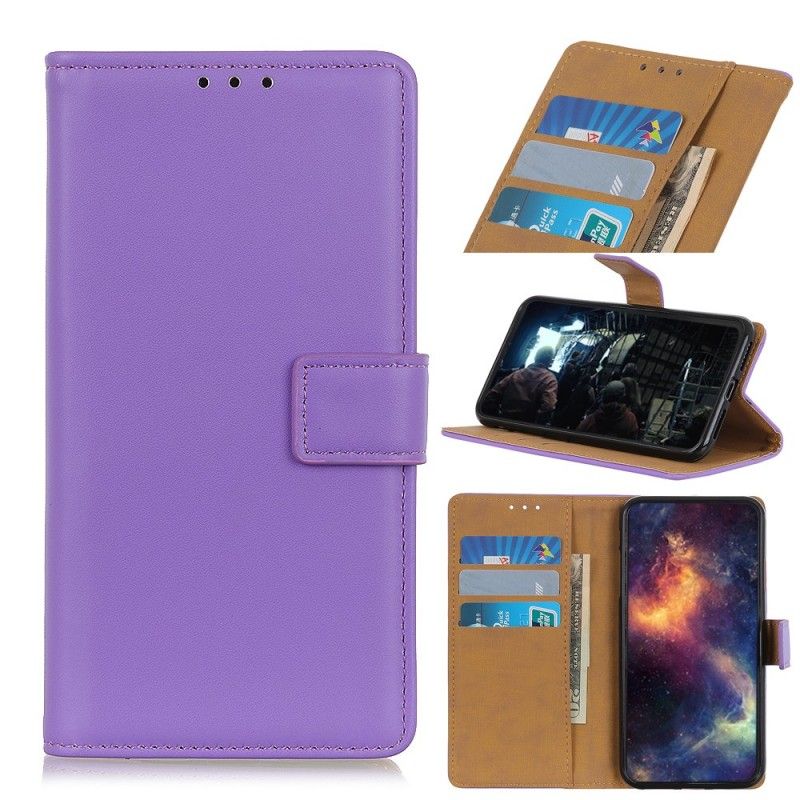 Leren Hoesje Xiaomi Mi 9T / Mi 9T Pro Zilver Zwart Telefoonhoesje Eenvoudig Kunstleer