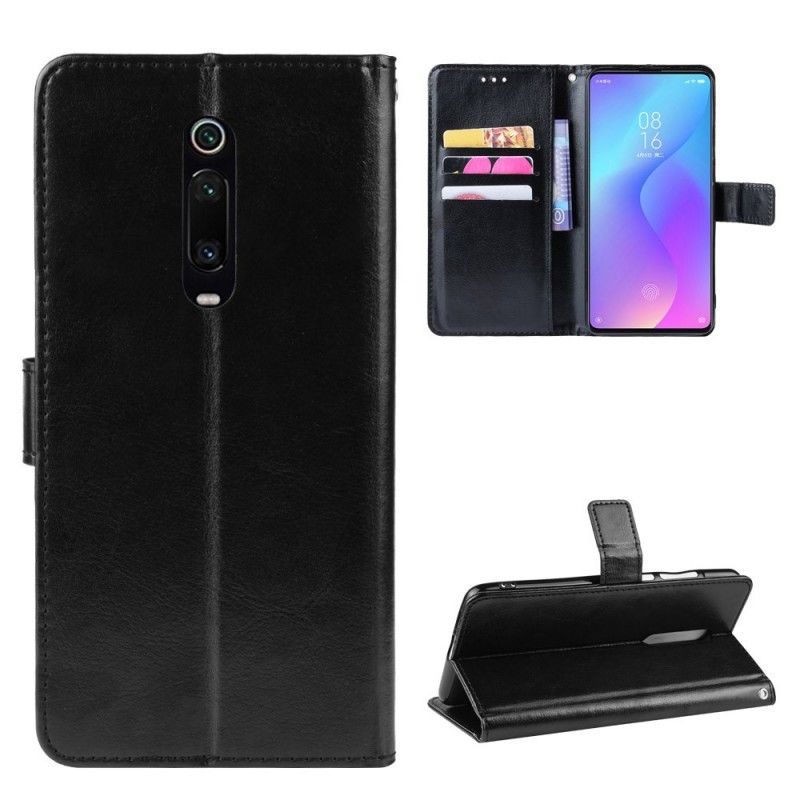 Leren Hoesje Xiaomi Mi 9T / Mi 9T Pro Zwart Flitsend Kunstleer