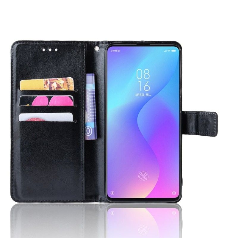 Leren Hoesje Xiaomi Mi 9T / Mi 9T Pro Zwart Flitsend Kunstleer