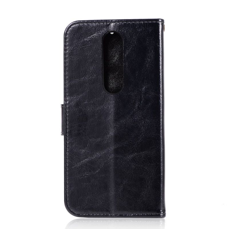 Leren Hoesje Xiaomi Mi 9T / Mi 9T Pro Zwart Telefoonhoesje Vintage Leereffect Met Riem