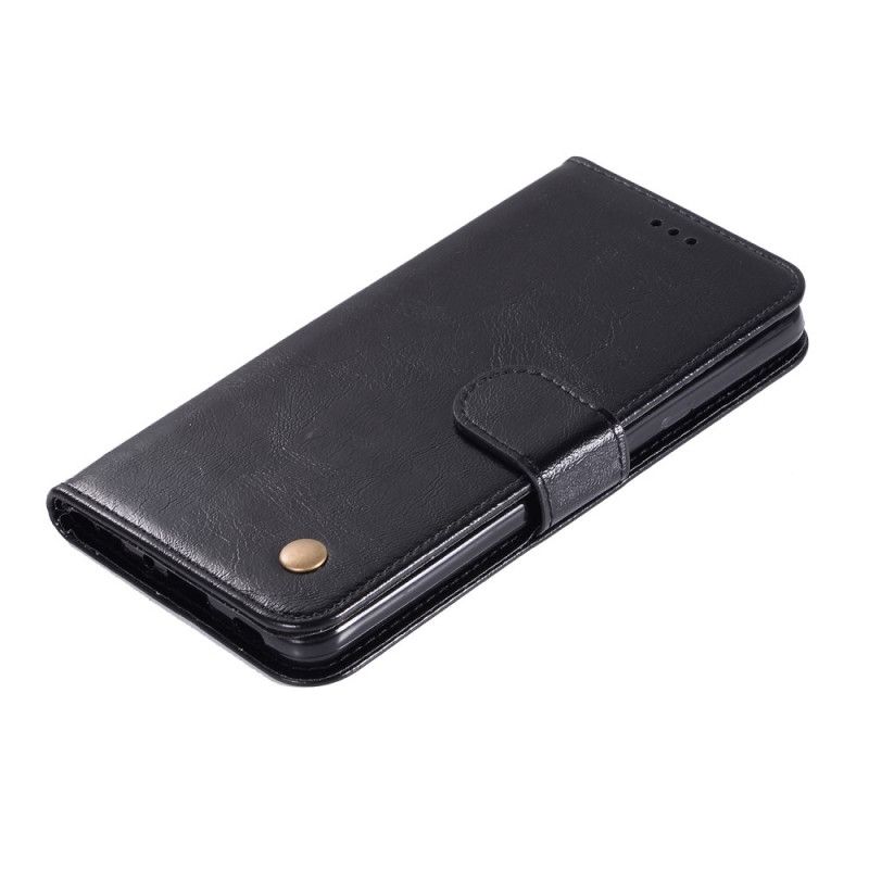 Leren Hoesje Xiaomi Mi 9T / Mi 9T Pro Zwart Telefoonhoesje Vintage Leereffect Met Riem