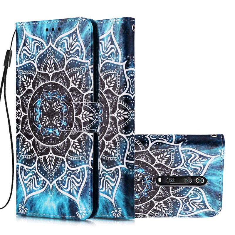 Leren Hoesje Xiaomi Mi 9T / Mi 9T Pro Zwarte String Mandala