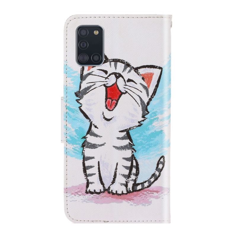 Bescherming Hoesje Samsung Galaxy A31 Telefoonhoesje Gekleurde String Kitten