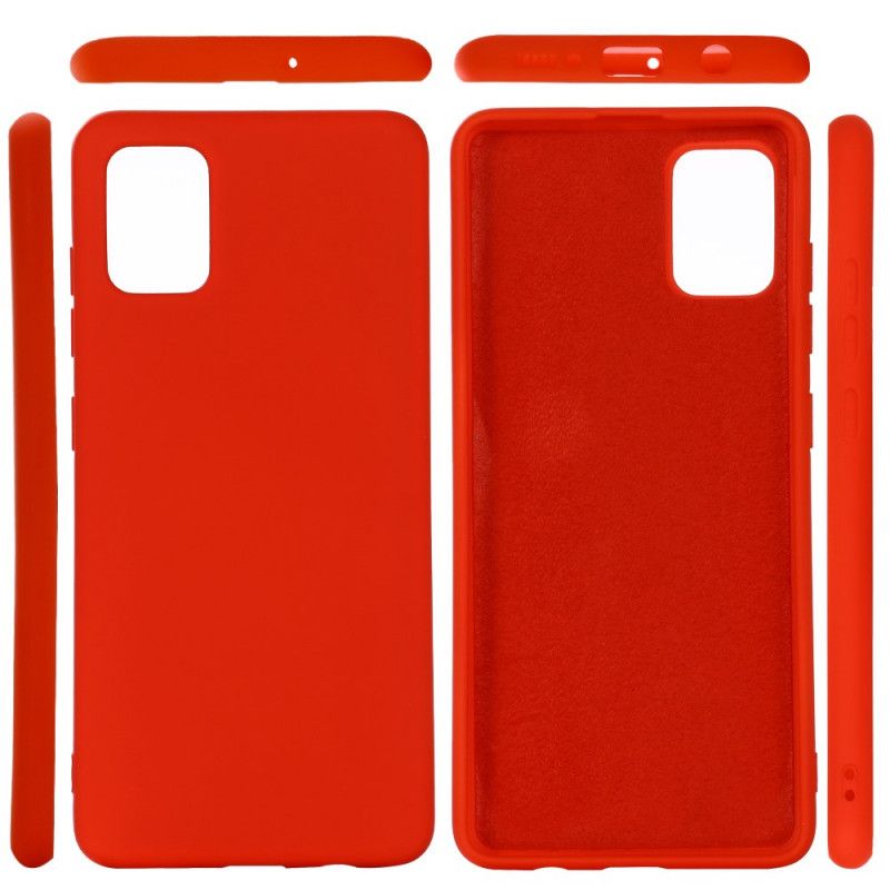 Case Hoesje Samsung Galaxy A31 Rood Zwart Telefoonhoesje Ontwerp Van Vloeibaar Siliconen