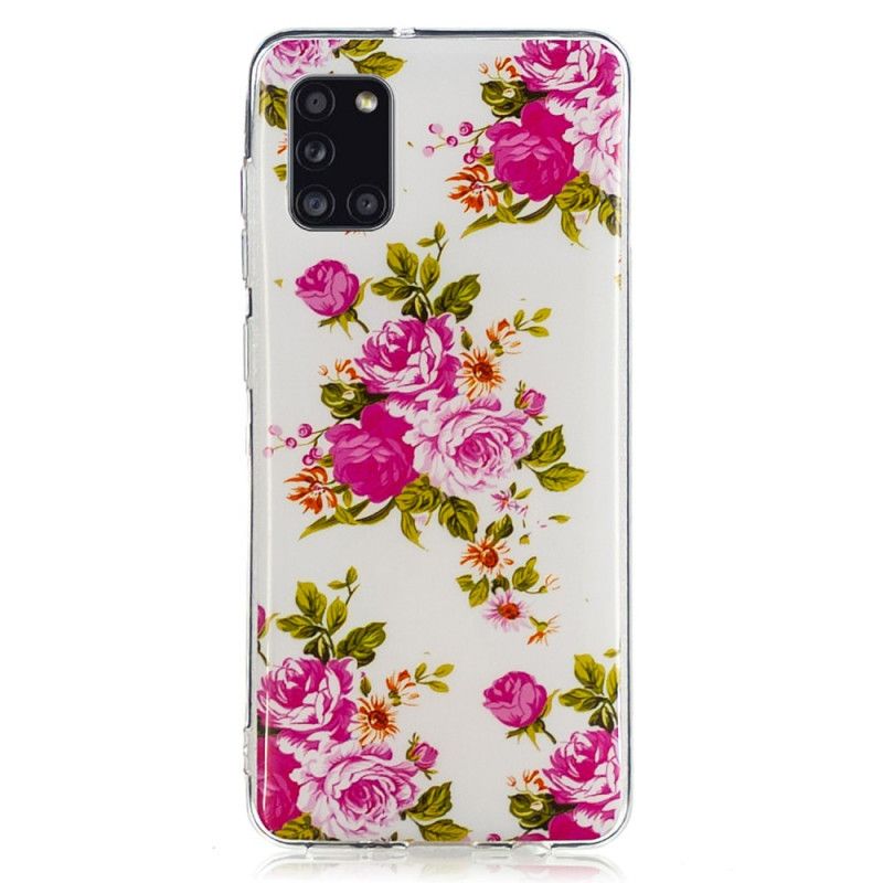 Case Hoesje Samsung Galaxy A31 Telefoonhoesje Fluorescerende Vrijheidsbloemen